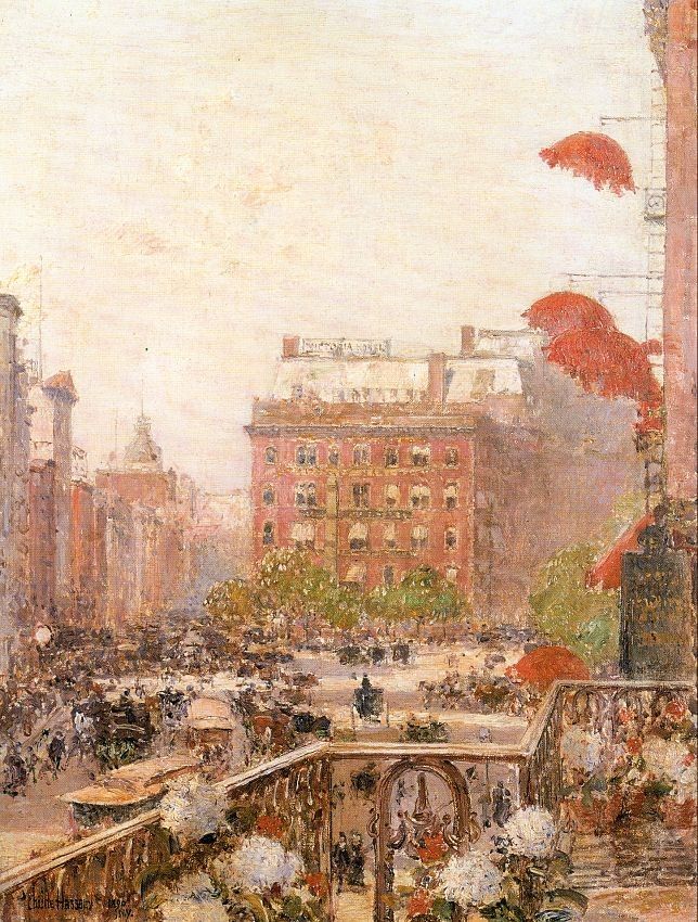 childe hassam View of Broadway and Fifth Avenue